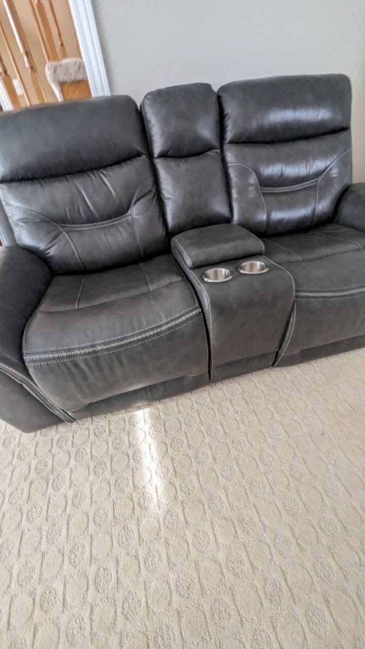 Power Leather Loveseat