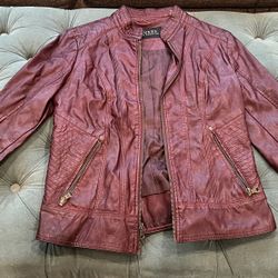 Like-New Genuine Leather Guess Moto Jacket - Sz Medium 