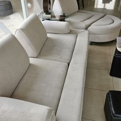 2 Piece Living Room Contemporary Sofa and Chair With Ottoman 