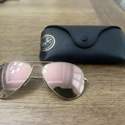 Ray Ban RB3025 Pink Mirror Aviator Sunglasses