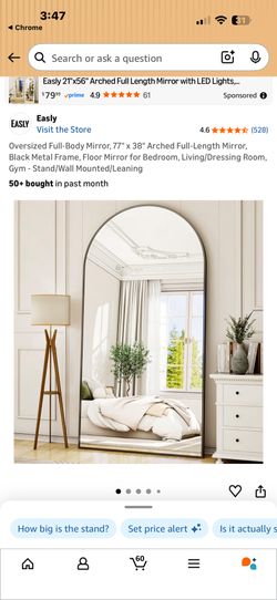 Full Length Arched Large Mirror 77*38
