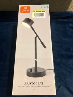 Aristocrat LED Integrated Desk Lamp with 2.1A USB Port 16in. Matte Black