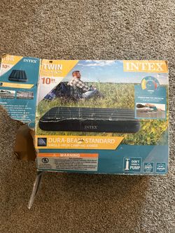 Twin air mattress and inflator