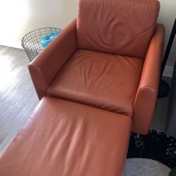 Two Full Size Chairs With Ottoman 