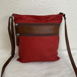 Florence Genuine Leather Italy Red Crossbody Bag