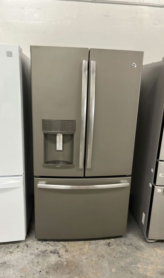 Stainless Steel GE French Door Refrigerator with Water Dispenser