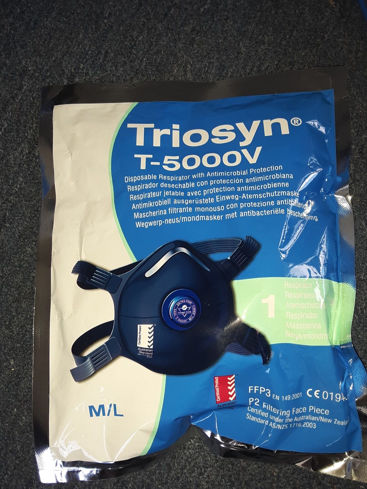 Triosyn T-5000V disposable respirator