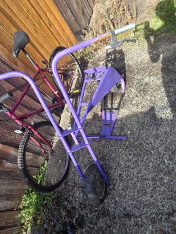 Minibike steel frame and solid rubber tires