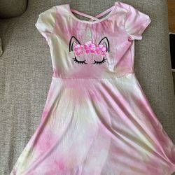 Unicorn Summer Dress Size 10 Girls Tie Dye