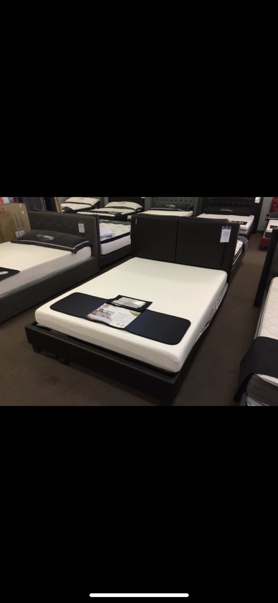 King bed with memory foam mattress NWT