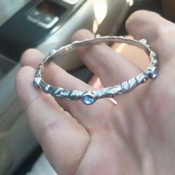 Brighton Silver Bracelet With Blue Topaz Stones