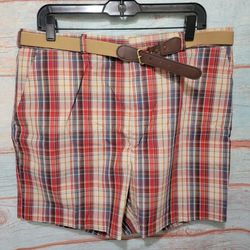 Casual Classic Men's Shorts With Belt
