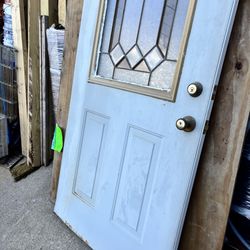 Exterior door slab one layer of glass missing