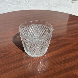 Vintage Diamond Cut Glass Ice Bucket