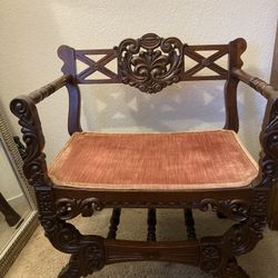 Hand Carved Italian Walnut Arm Chair