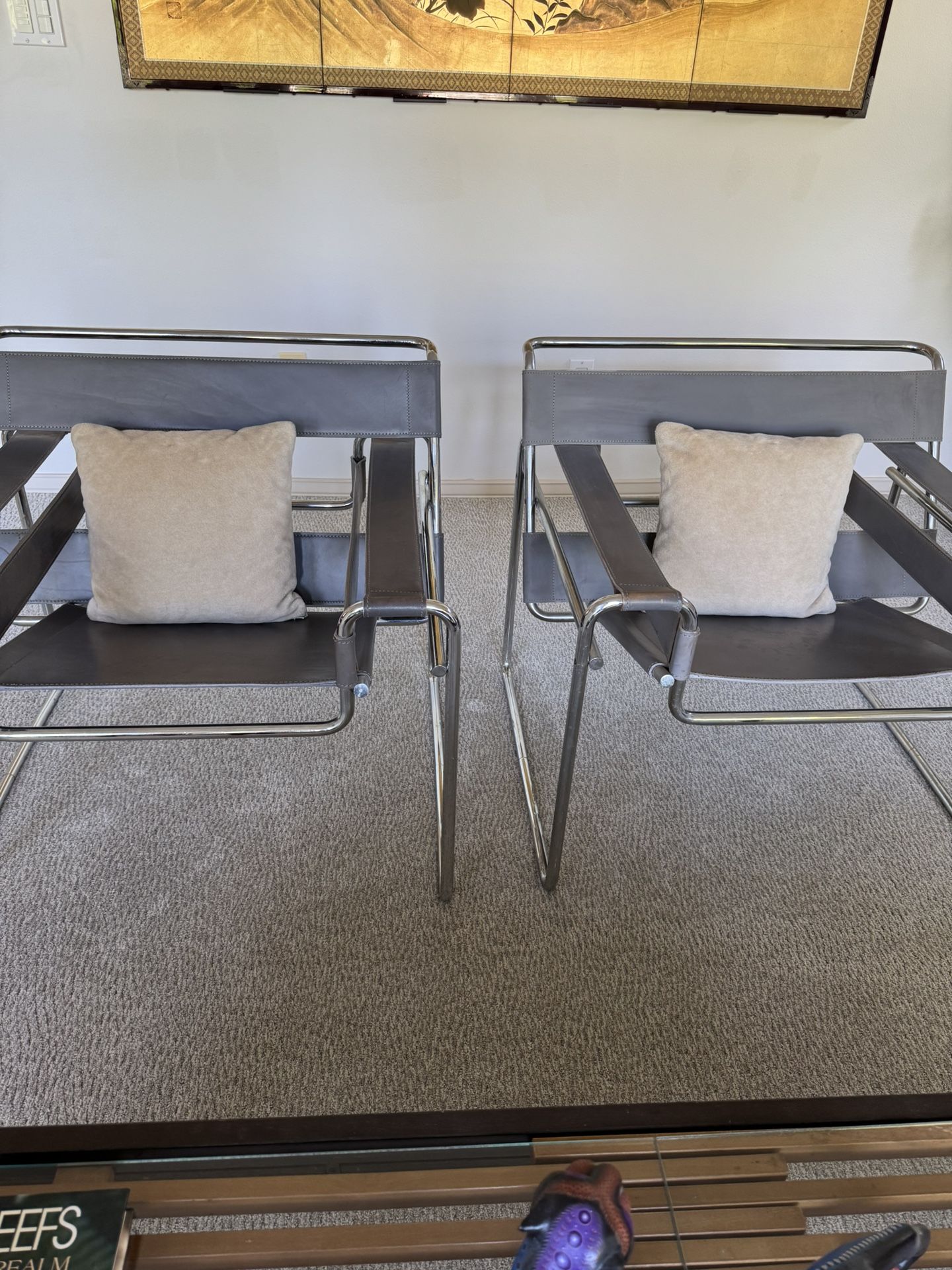 Wassily Stainless Steel With Chrome Finish and Leather