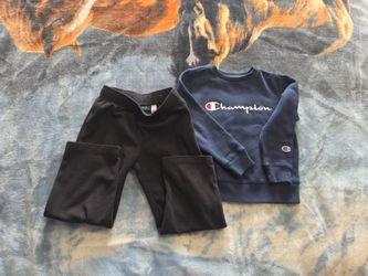 Champion Kids Sweatshirt and Black Pants Bundle