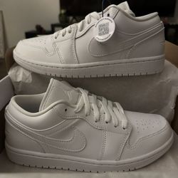 Jordan 1 Low Triple White Women’s Size 8.5 New In Box