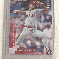 96’ Donruss Baseball Silver Press Proof Roger Pavlik /2000