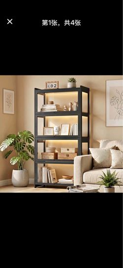 Display Case - Acrylic Flip Door - without handles - transparent on all sides - 4 Tiers - 27.5''L 13.5''W 55''H - Black  dsc-003-t4-27-bk S3-1