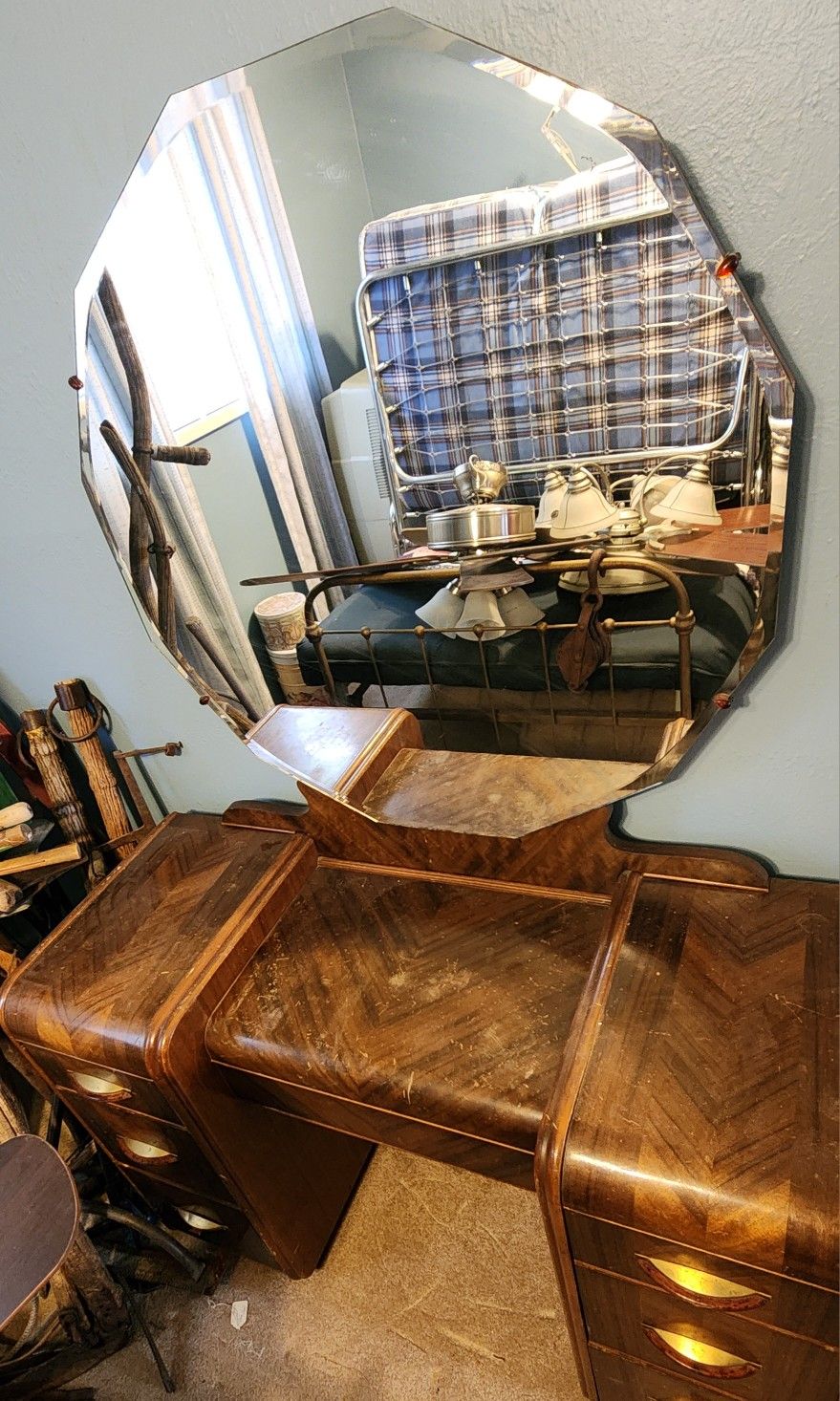 Antique Vanity with Mirror