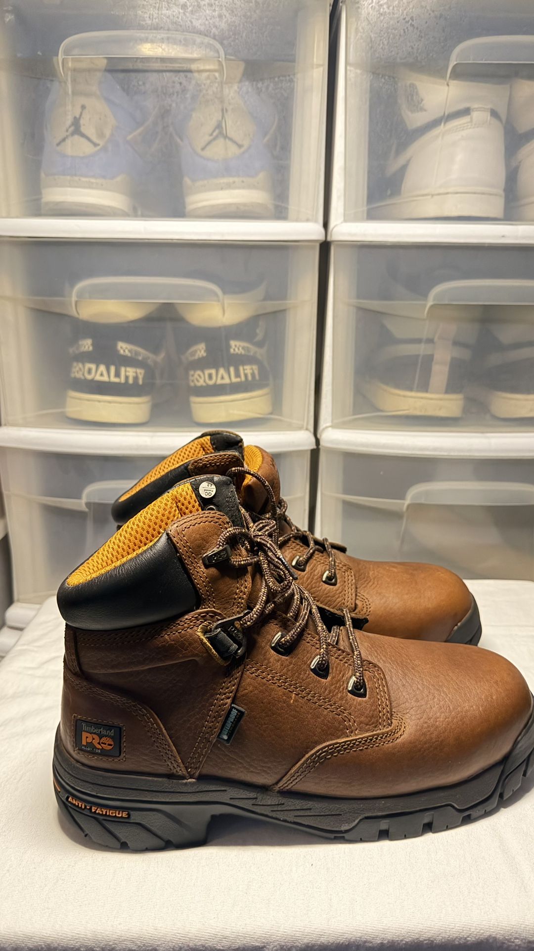 Timberland Men's TiTAN 6" Alloy Toe Waterproof Work Boot Size 7.5 Brand New $100