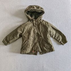 Zara Toddler Girls' Outerwear Jacket with Hoodie, Green, 2/3 Years