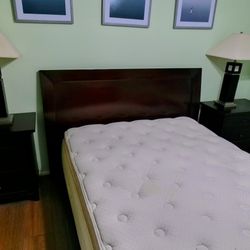 6pc Queen Lane Furniture Expresso Bedroom Set w/Bed, 2 Nightstands, 2 Lamps and Dresser