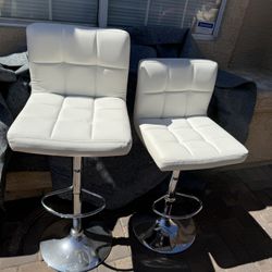 White Bar Stools Set Of 2 