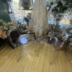 2 Acrylic Clear Chairs For Wedding Or Quince 