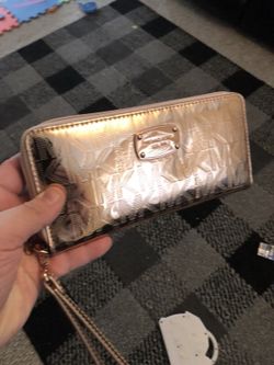 Metallic mk wristlet wallet