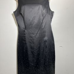 Satin women's dress with silver print.Size 12. $45