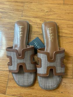 NEW Nicole Miller Woven Slide Sandals size 7