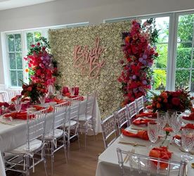 White floral backdrop