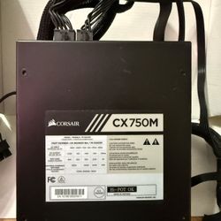 Used Corsair CX-M Series, CX750M, CP-(contact info removed)-NA, Modular Power Supply, 80 Plus Bronze, Black