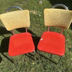 Vintage Vinyl Kitchen Chairs (set 2) 
