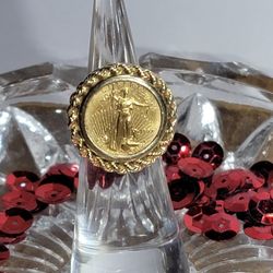 14kt $5 Gold Coin Ring