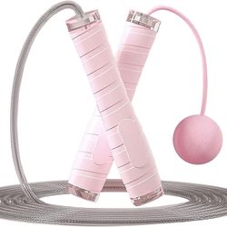 Cordless Jump Rope for Fitness, Adjustable Jumping Rope for Workout, Cable Skipping Rope for Exercise, Unbreakable Silicone Handle with Ball Bearings,