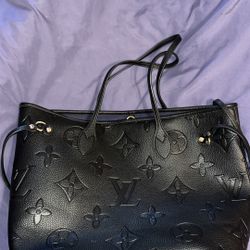LOUIS VUITTON BLACK NEVERFULL BAG 