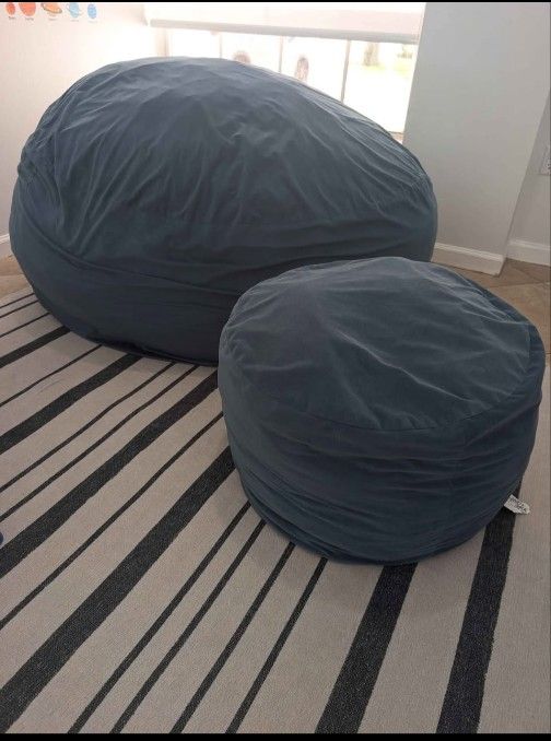 Green Bean Bag And Foot Stool