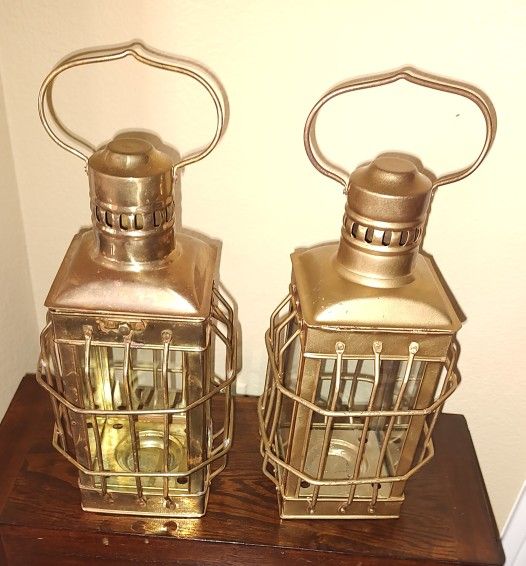 Pair of Antique look, Nautical/Maritime Hanging Ship Lanterns