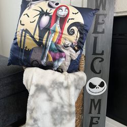Disney’s Nightmare Before Christmas Pillow and Sign