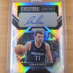 🔥 Silver Prizm Luka Doncic on card Auto 2022-23 Panini Prizm Sensational Signatures