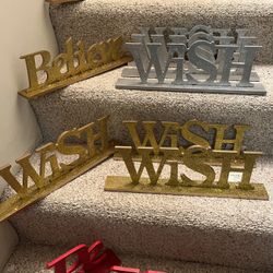 NEW!! “TWELVE” FREE STANDING WOODEN SIGNS/ CENTERPIECES 
