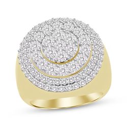 menβs 2ct diamond cluster ring 10k gold