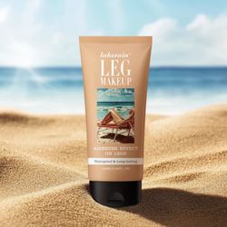 Maquilla de piernas de 100ml, corrector resistente al agua y anti-transferencia de larga duración, incluso el tono de la piel, base líquida marrón tos