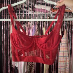 red corsette top