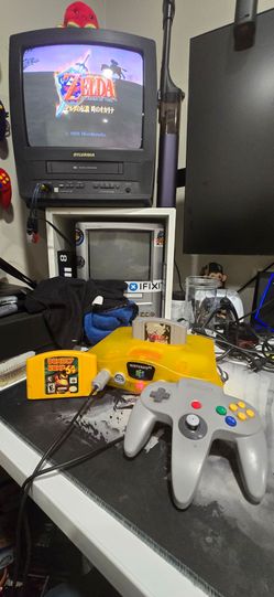 Nintendo 64 Translucent Yellow Console Bundle with Controller and Games