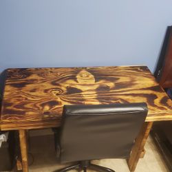 Custom Wood Desk And Candle Holder