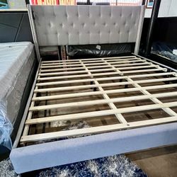 🔥 King Comfort. No Box Spring. No Rails. No Worries ⭐️ New Beauty King Size Bed / Also Available In Queen On Clearance Sale⭐️ $0 Down Financing ⭐️